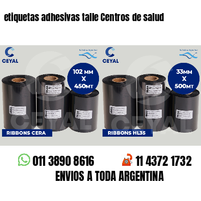 etiquetas adhesivas talle Centros de salud