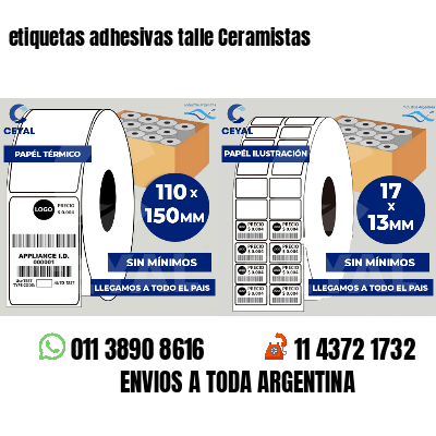 etiquetas adhesivas talle Ceramistas