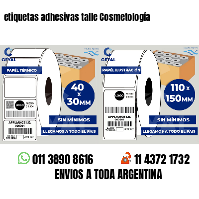 etiquetas adhesivas talle Cosmetología