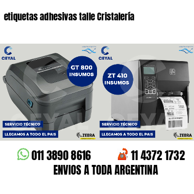 etiquetas adhesivas talle Cristalería