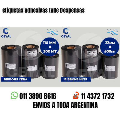 etiquetas adhesivas talle Despensas