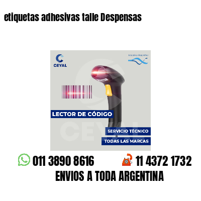 etiquetas adhesivas talle Despensas