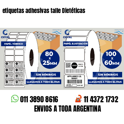 etiquetas adhesivas talle Dietéticas