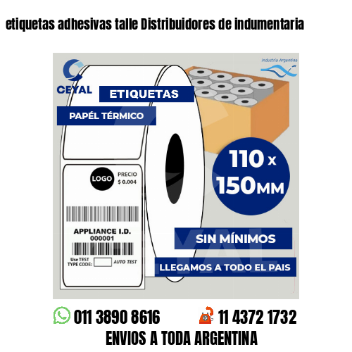 etiquetas adhesivas talle Distribuidores de indumentaria