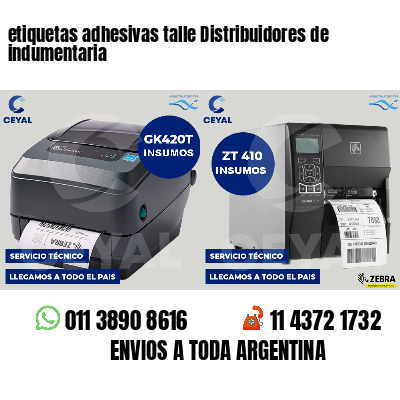 etiquetas adhesivas talle Distribuidores de indumentaria