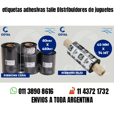 etiquetas adhesivas talle Distribuidores de juguetes