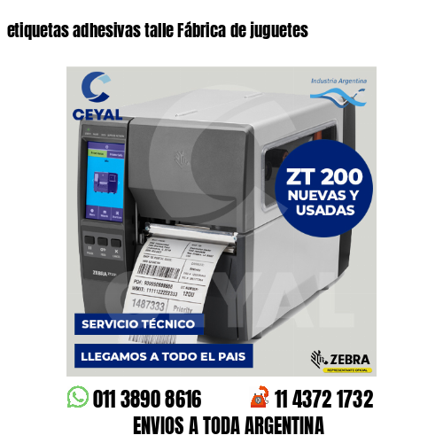 etiquetas adhesivas talle Fábrica de juguetes