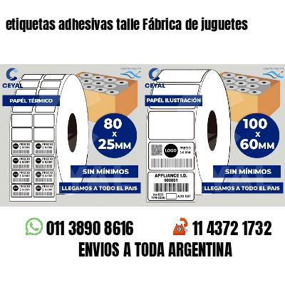 etiquetas adhesivas talle Fábrica de juguetes