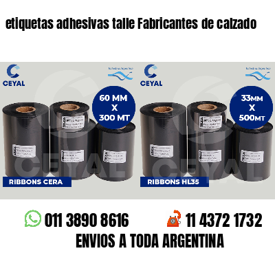 etiquetas adhesivas talle Fabricantes de calzado