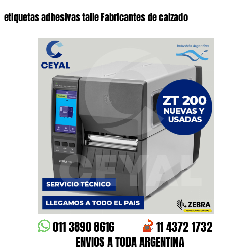 etiquetas adhesivas talle Fabricantes de calzado