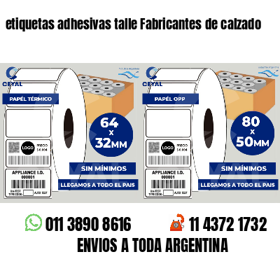 etiquetas adhesivas talle Fabricantes de calzado