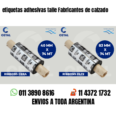 etiquetas adhesivas talle Fabricantes de calzado