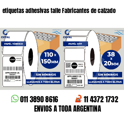 etiquetas adhesivas talle Fabricantes de calzado
