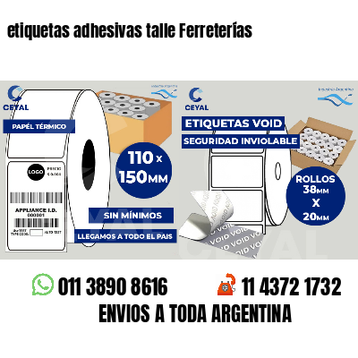 etiquetas adhesivas talle Ferreterías