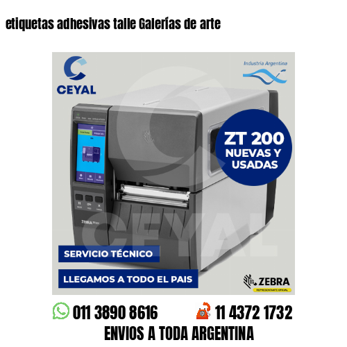 etiquetas adhesivas talle Galerías de arte
