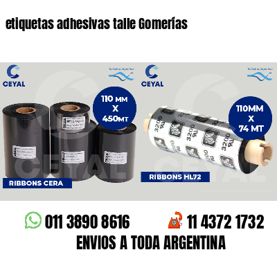 etiquetas adhesivas talle Gomerías