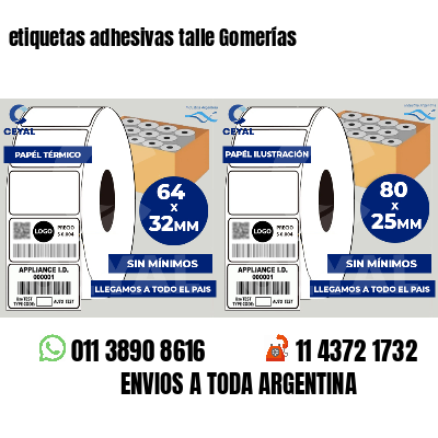 etiquetas adhesivas talle Gomerías