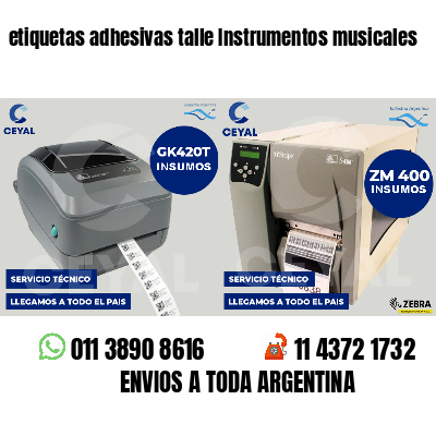 etiquetas adhesivas talle Instrumentos musicales