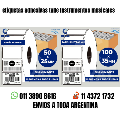 etiquetas adhesivas talle Instrumentos musicales