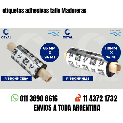 etiquetas adhesivas talle Madereras