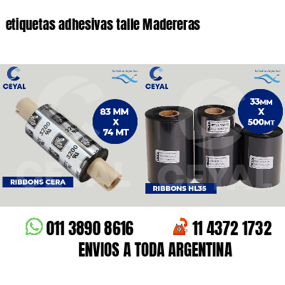 etiquetas adhesivas talle Madereras
