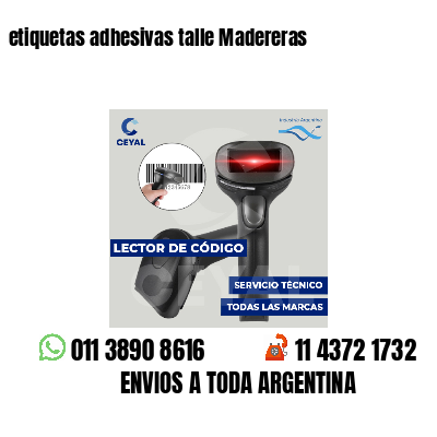 etiquetas adhesivas talle Madereras