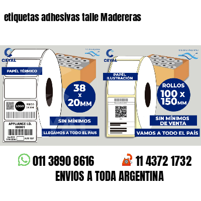 etiquetas adhesivas talle Madereras