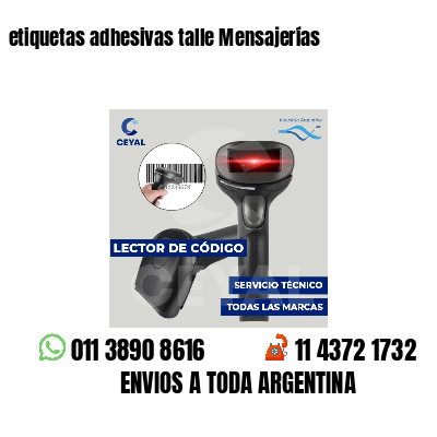 etiquetas adhesivas talle Mensajerías