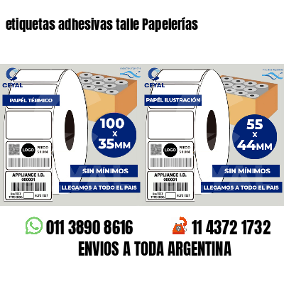etiquetas adhesivas talle Papelerías