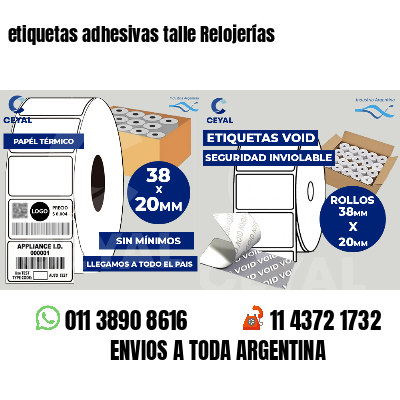 etiquetas adhesivas talle Relojerías