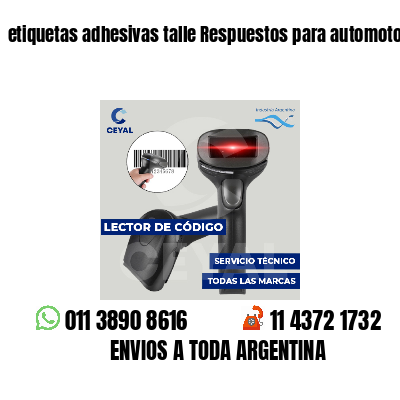etiquetas adhesivas talle Respuestos para automotores