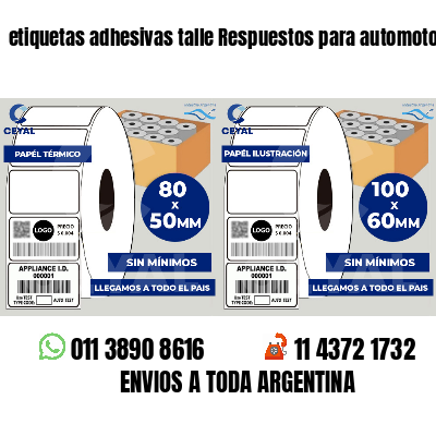 etiquetas adhesivas talle Respuestos para automotores