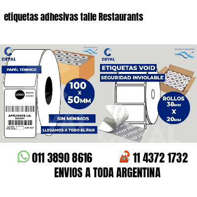 etiquetas adhesivas talle Restaurants