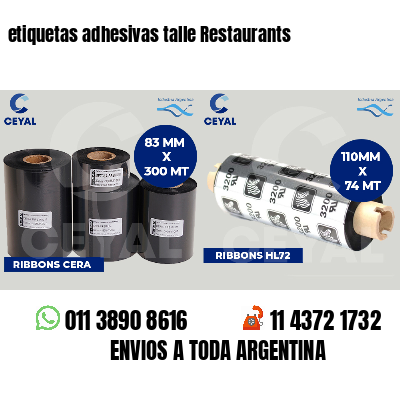 etiquetas adhesivas talle Restaurants