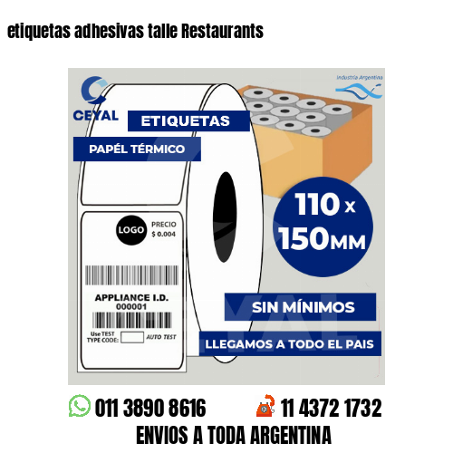 etiquetas adhesivas talle Restaurants