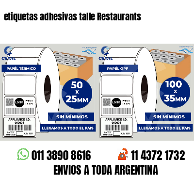 etiquetas adhesivas talle Restaurants