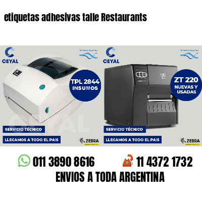 etiquetas adhesivas talle Restaurants