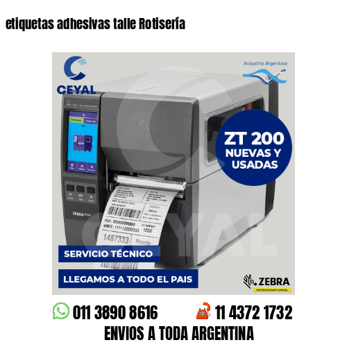 etiquetas adhesivas talle Rotisería