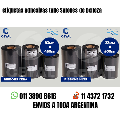 etiquetas adhesivas talle Salones de belleza