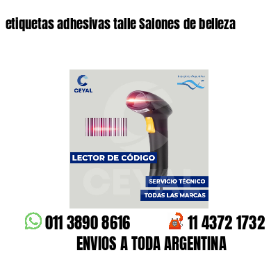 etiquetas adhesivas talle Salones de belleza