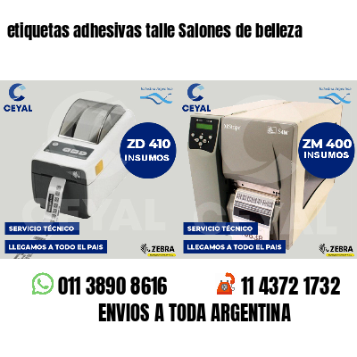 etiquetas adhesivas talle Salones de belleza