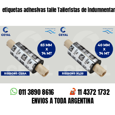 etiquetas adhesivas talle Talleristas de indumnentaria