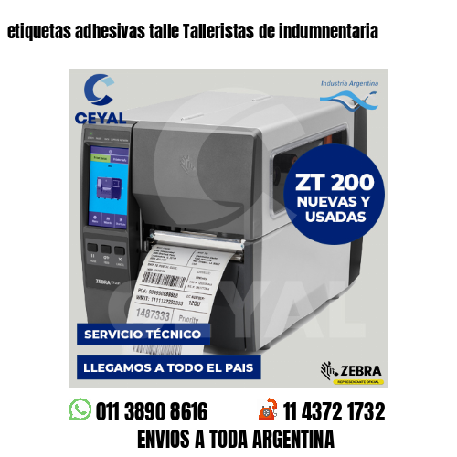 etiquetas adhesivas talle Talleristas de indumnentaria