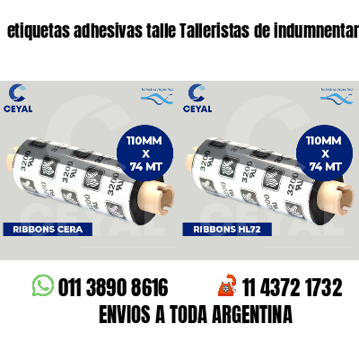 etiquetas adhesivas talle Talleristas de indumnentaria