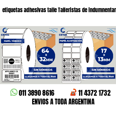 etiquetas adhesivas talle Talleristas de indumnentaria