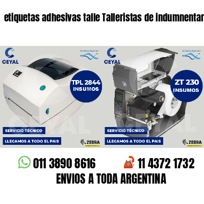 etiquetas adhesivas talle Talleristas de indumnentaria