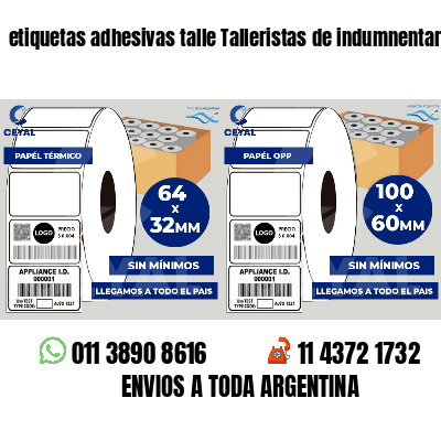 etiquetas adhesivas talle Talleristas de indumnentaria