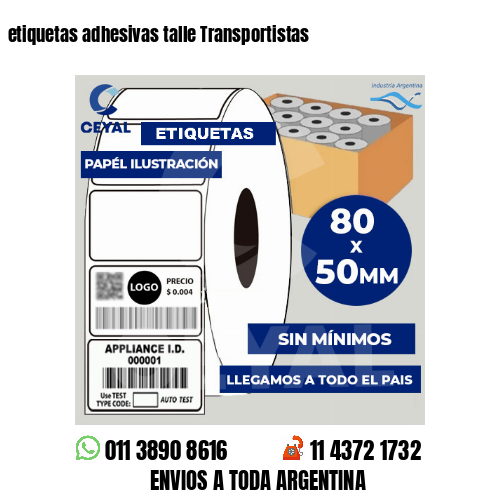 etiquetas adhesivas talle Transportistas