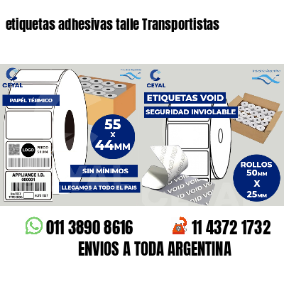 etiquetas adhesivas talle Transportistas