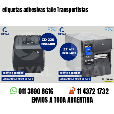 etiquetas adhesivas talle Transportistas